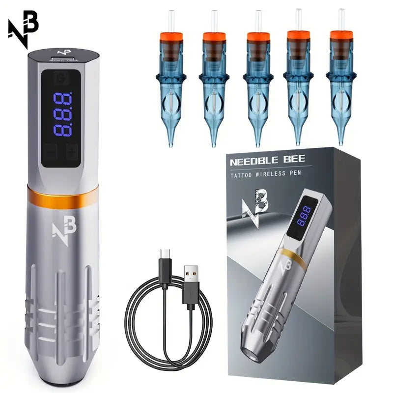 (TP-03)Wireless Tattoo Machine Kit+5PCS Needles
