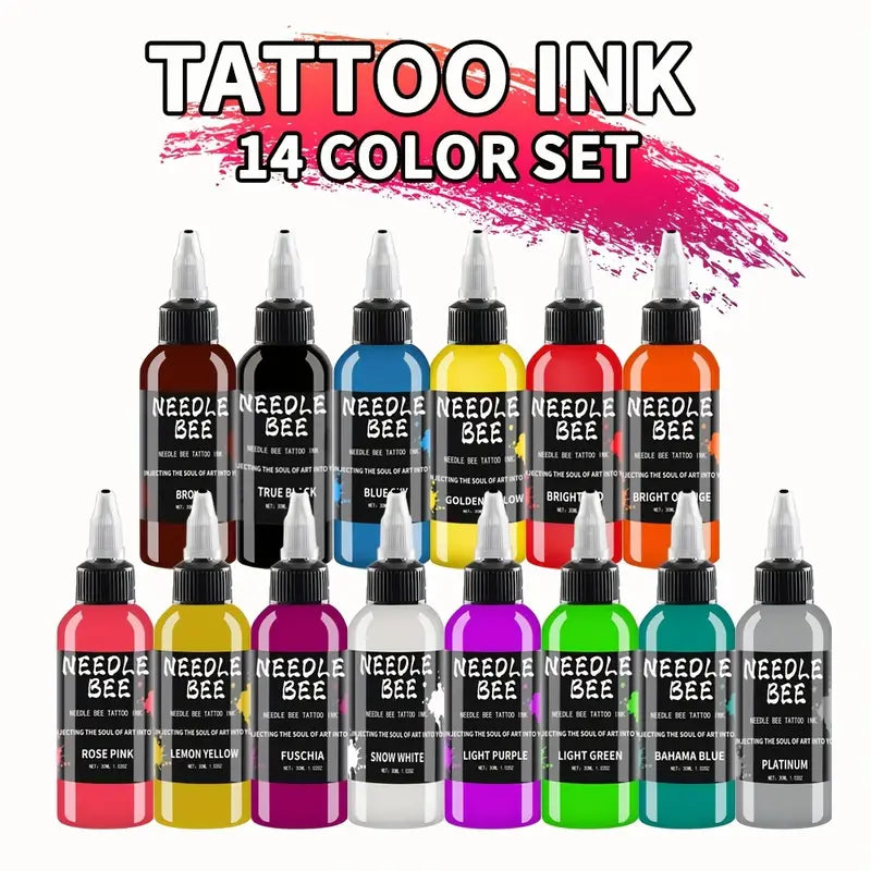 (TI-1)7/14 color 30ML (1.055oz) tattoo ink set
