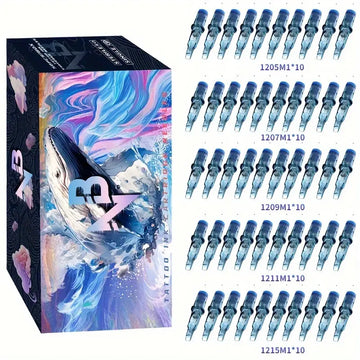 (TN50-BW-M1)50PCS/set Blue Whale tattoo ink cartridge needles