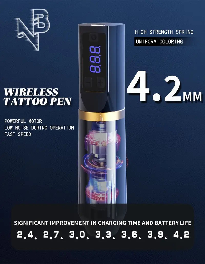 (TP-02)Wireless Tattoo Machine Kit+5PCS Needles