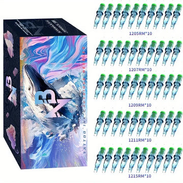 (TN50-BW-RM)50PCS/set Blue Whale tattoo ink cartridge needles